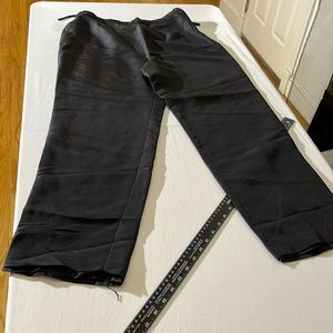 Spenser Jeremy size 12 black shantung silk pants flat front side zip